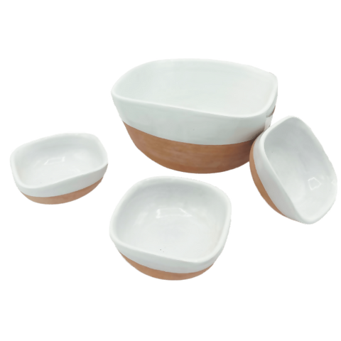 Set de Saladier blanc - 6 bols