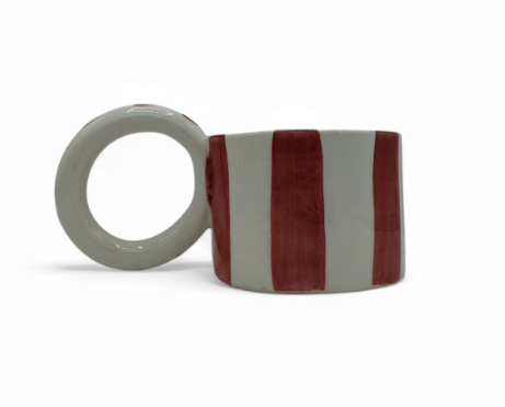 Mug rouge et blanc avec anse