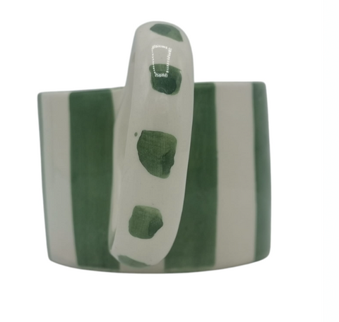 Mug vert et blanc avec anse