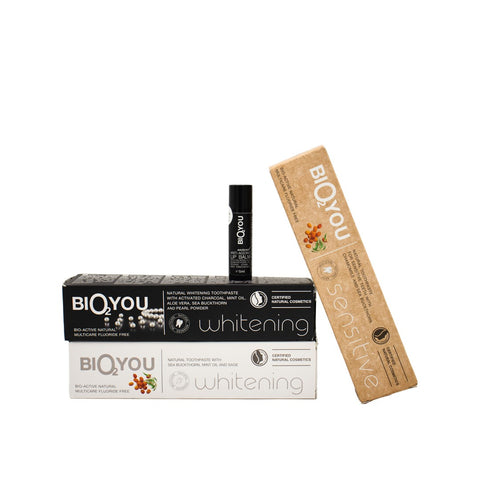 Pack Éclat Soin Complet : 3 Dentifrices + Baume à Lèvres Hydratant