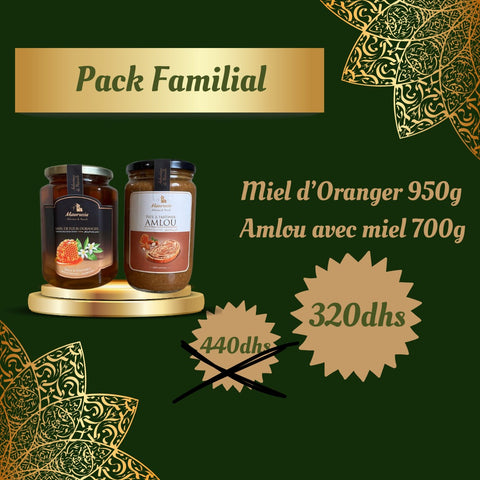 Pack familial : Miel oranger 950g + Amlou beldi 700g