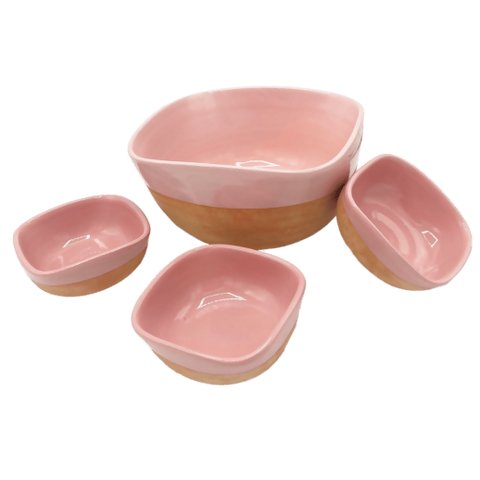 Set de Saladier rose - 6 bols