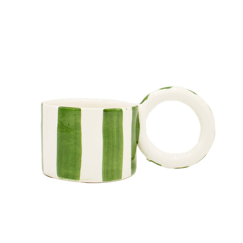 Mug vert et blanc avec anse