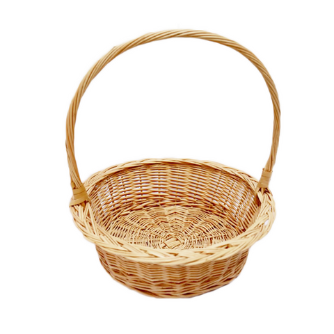 Grand panier en Osier Rond - H 38 cm x L 35 cm x P 10 cm