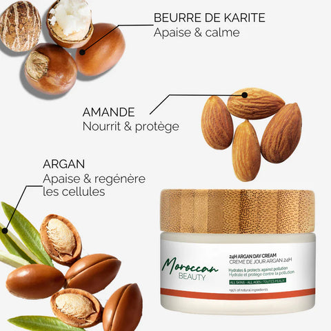 Crème de jour Argan 24h -  naturel 50ml