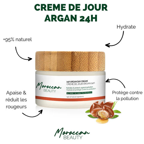 Crème de jour Argan 24h -  naturel 50ml