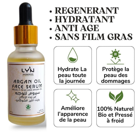 SÉRUM VISAGE ANTI AGE RÉGÉNERATEUR à l'’huile d’argan et Figue de Barbarie