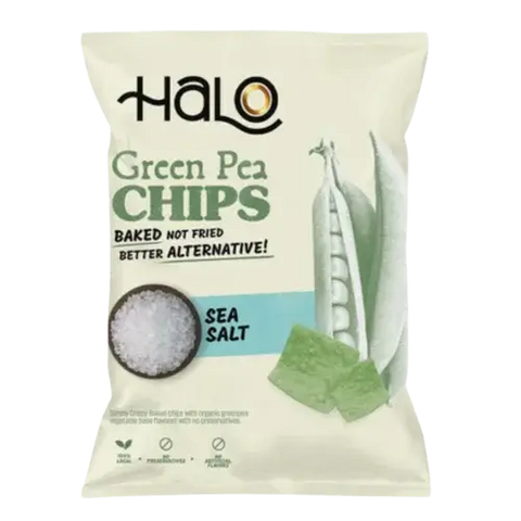 Chips de pois verts Halo – Sel de mer 50 g