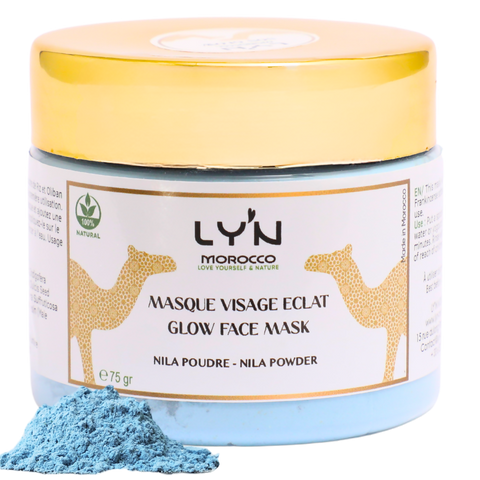 Masque Visage au NILA Bleu Eclaircissant, Purifiant & anti-âge - 100 g