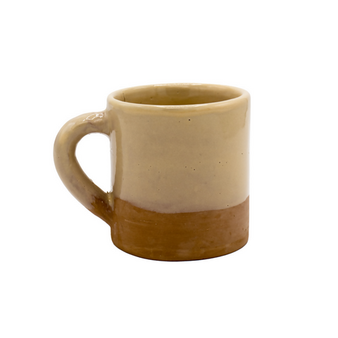 Mug en biscuit et émail avec anse couleur crème