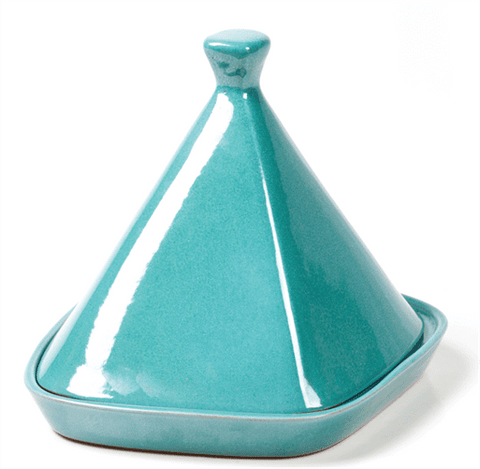 Tajine mi carré mi rond- Bleu lagon-Ø23