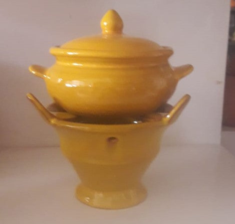 Tajine de cuisson Ø13 H7 et Majmer Ø15 H11 - Jaune