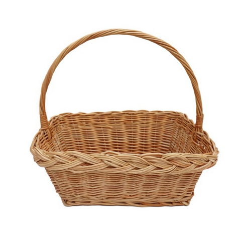 Grand panier en Osier Rectangulaire - H 30 cm x L 33 cm x P 13 cm