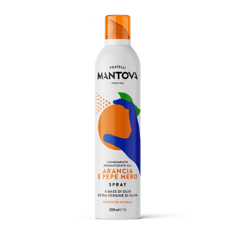 Spray d'huile aromatisée à l'orange et au poivre noir à base d'huile d'olive extra vierge - 200ml